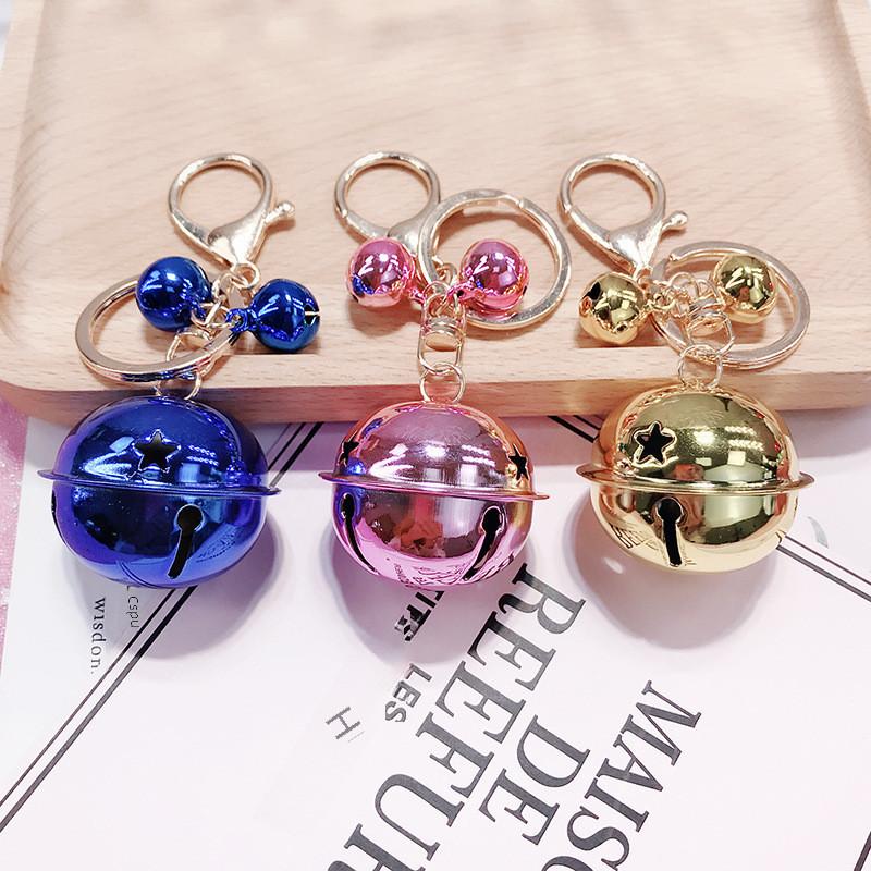 Trendy Metal Car Cartoon Keychain With Cute Bell Multiple Color Options Gift