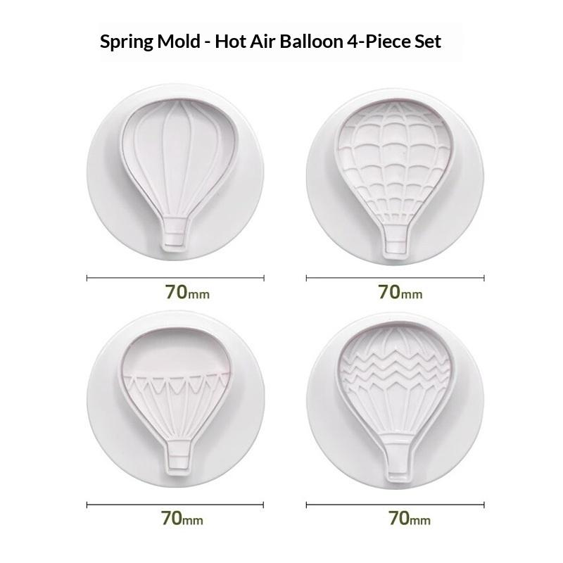 4Pcs Hot Air Balloon Frosting Cookie Mold Spring Press Mold Cake Decoration Mold Chocolate Mold Kitchen Baking Tools
