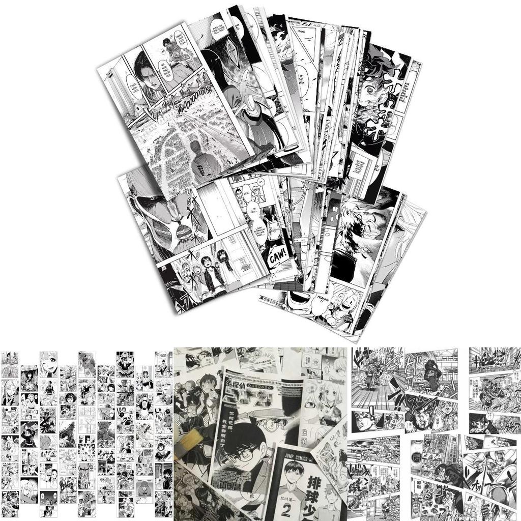 Vibrant Anime Comic Panel Wall Decor Featuring Kimetsu No Yaiba And Attack On Titan