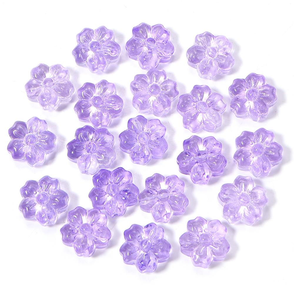 30pcs/lot 14mm Cherry Blossom Glass Beads Colorful Flower Lampwork Beads Loose Spacer Beads For Jewelry Making DIY Accessories