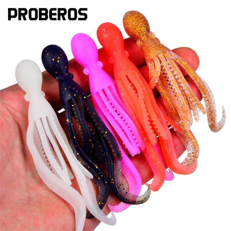 5pcs Floating Fishing Lures Squid Jig Soft Baits Silicone Artificial Baits Swimbaits Fishing Accessories