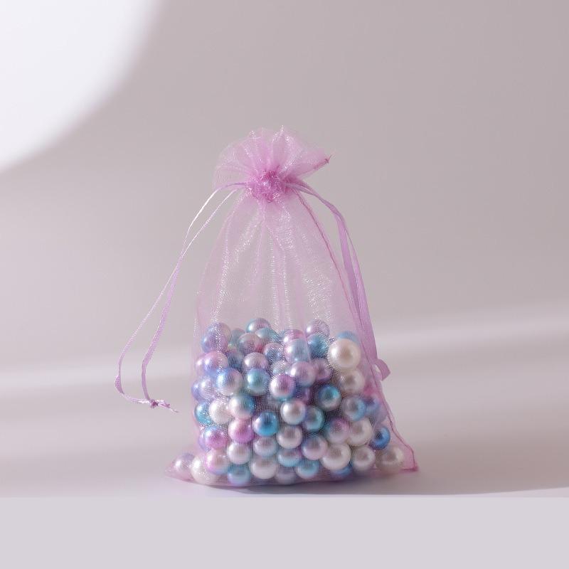 Exquisite Organza Drawstring Bags Transparent Visible Bundle Pocket Cosmetics Perfume Storage Pouches Festival Party Wedding Candy Companion Gift Bag