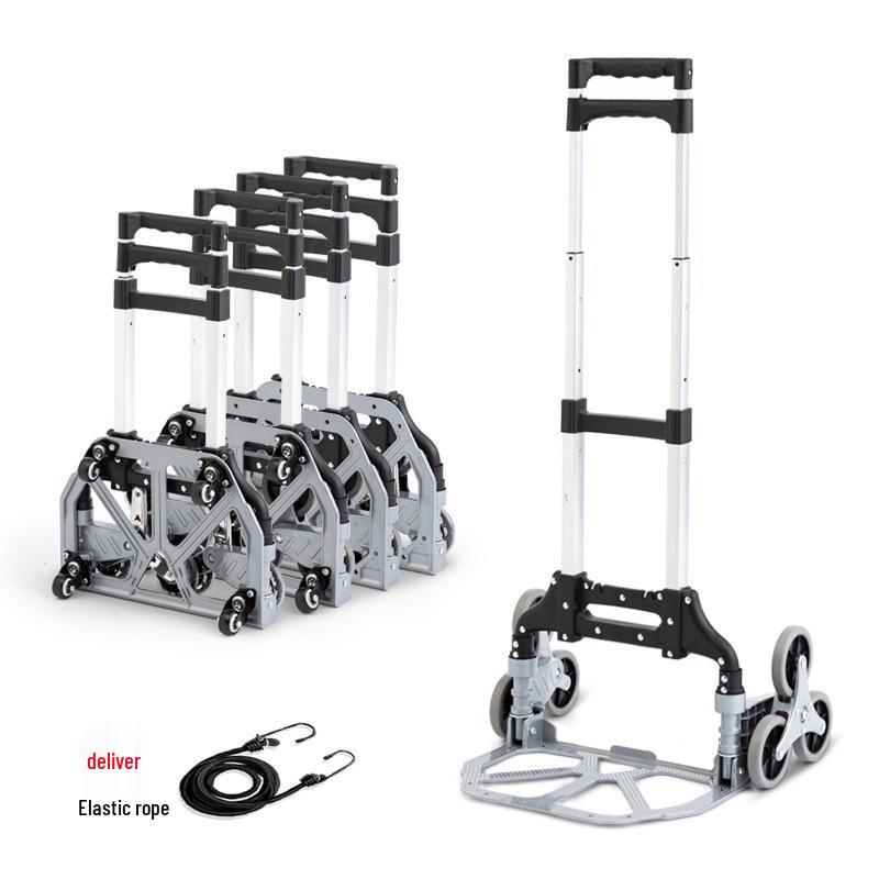 Six-Wheel Folding Stair-Climbing Hand Truck and Portable Cart