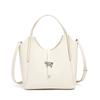 New Spring and Summer Genuine Leather Women's Bag Daily Commuting Handbag Fashion Wind Chime Bag Slanted Vegetable Basket Bag