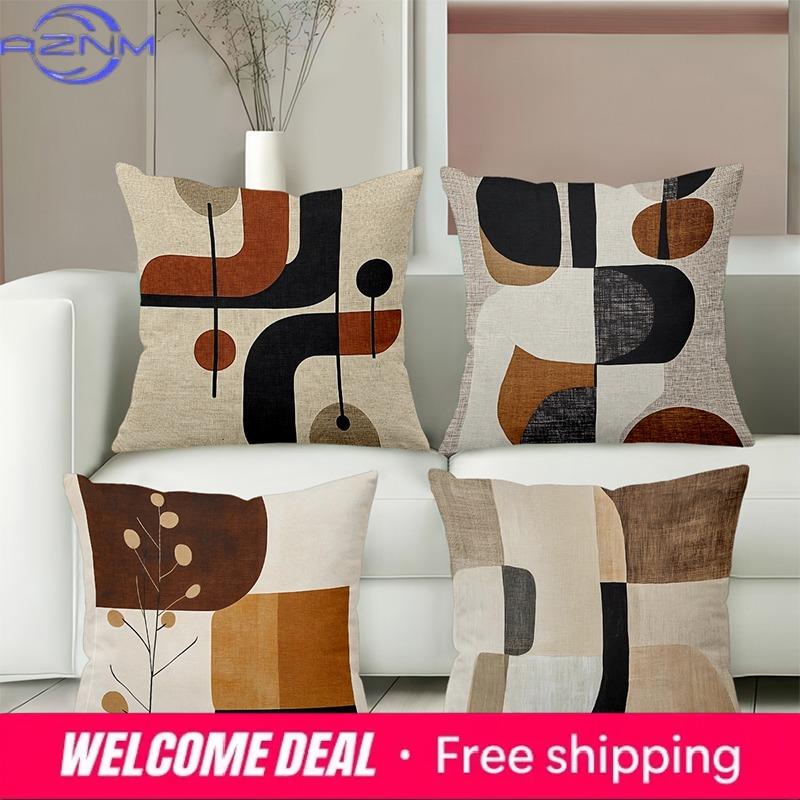 Shunika Chen Unisex Modern Geometric Patterned Decorative Pillow Covers Polyester Pillowcase, Sofa Decorative Cushion Cov Headboard Pillow