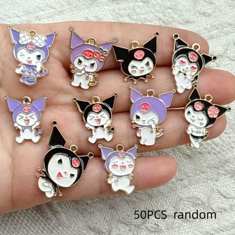 50/100PCS Cartoon Alloy Drip Oil Jewelry Accessories DIY Keychain Earrings Pendant Necklace Bag Pendant