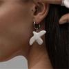 Metal Geometric Round Ear Hoop White Peace Dove Earrings for Women European American Style Personality Pigeon