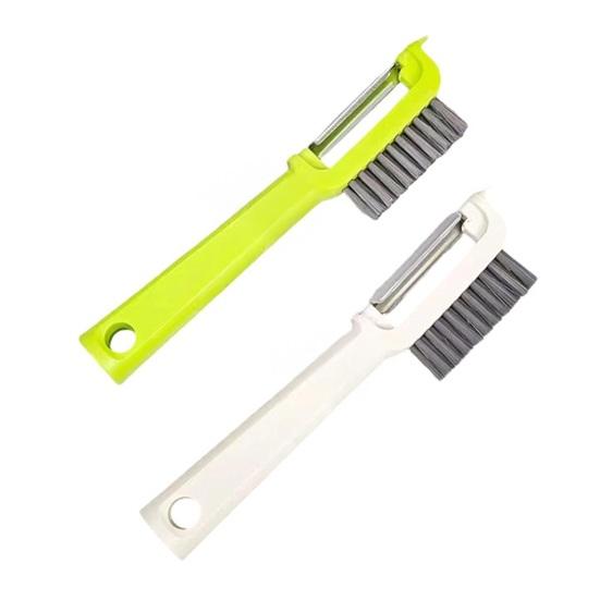 Škrabka na zeleninu s kartáčkem Nerezová čepel Škrabka na ovoce, mrkev, okurku Ergonomická rukojeť Kuchyňský pomocník pro odstraňování slupky a čištění