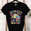 Autism Gift for Mom Crew Neck Short Sleeve Tshirt Loud  Proud Autism Mama Classic Tshirts Autism Awareness Day Mama Clothing
