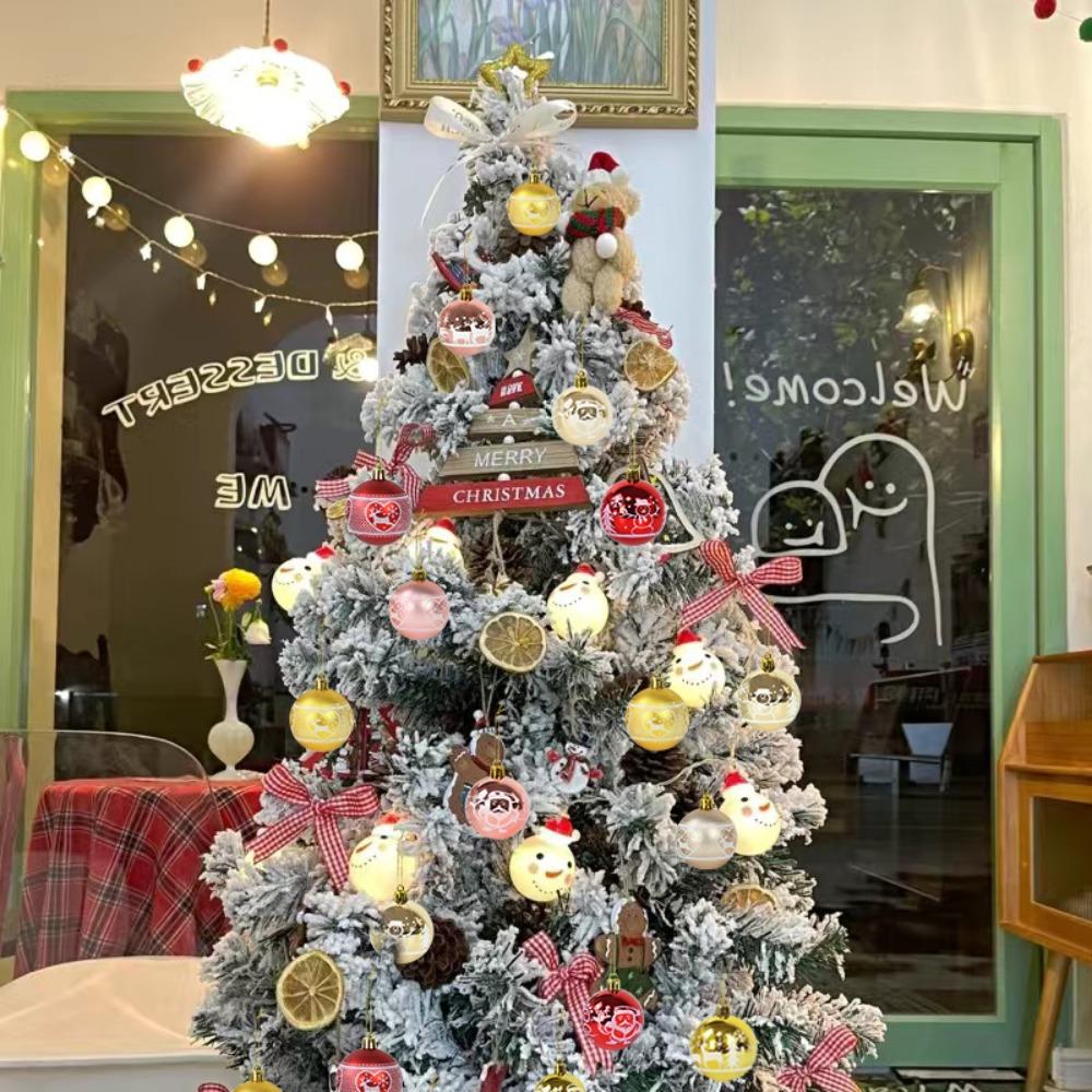 9pcs Plastic Hanging Bauble Ornament Electroplated Xmas Tree Hanging Ornament  Christmas Tree Wreath