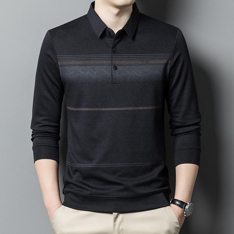 Long-sleeved T-shirt Men's POLO Shirt Thin Single-wear Top Spring and Autumn Bottoming Shirt New T-shirt Men's T-shirt