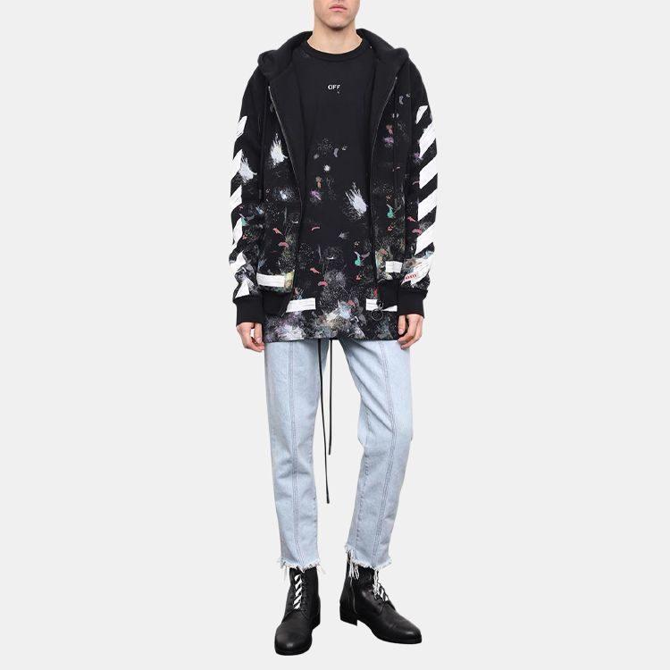 OFF WHITE Galaxy Brushed Zip Up Hoodie OMBB003G20JER0019901