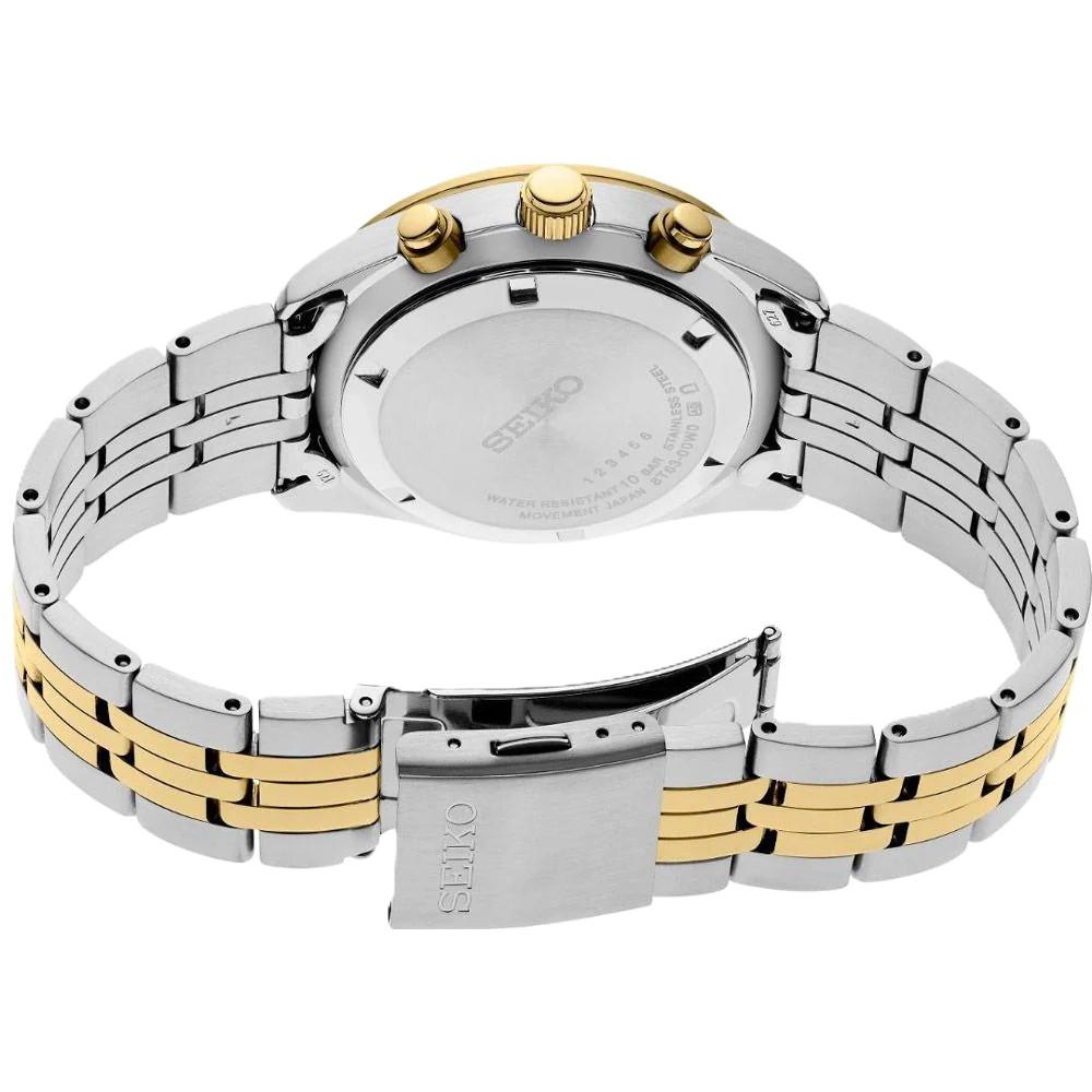 Seiko Sport Chronograph Black-Gold Tone Stainless Steel Men’s Watch SSB430P1