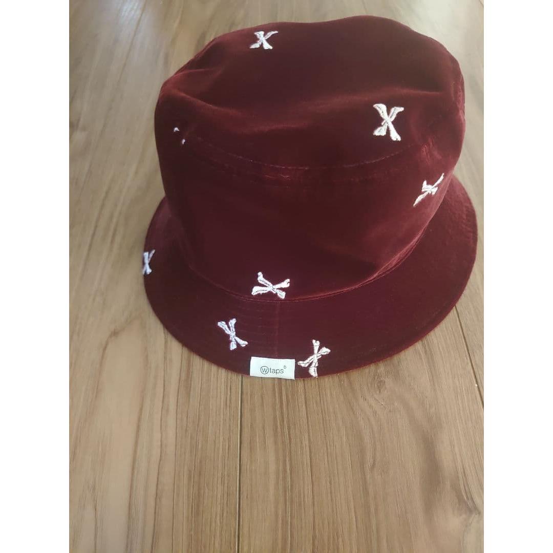 Used WTAPS Bucket Hat Velor Embroidery Bordeaux