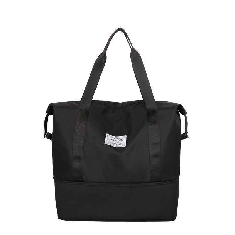 

Портативная дорожная сумка для хранения на короткие расстояния для женщин, разделяющая влажную и сухую воду, сумка для плавания, сумка для йоги, фитнеса, сумка для багажа на одно плечо, сумка для самолета one size чёрный