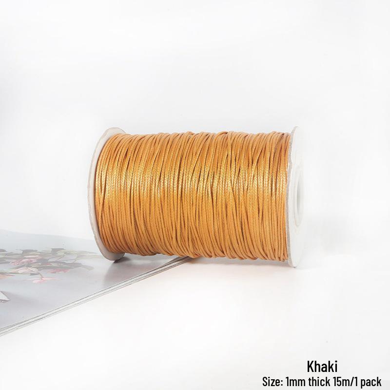 15m 1mm Korean Waxed Cord Faux Leather for DIY Bracelets & Necklaces