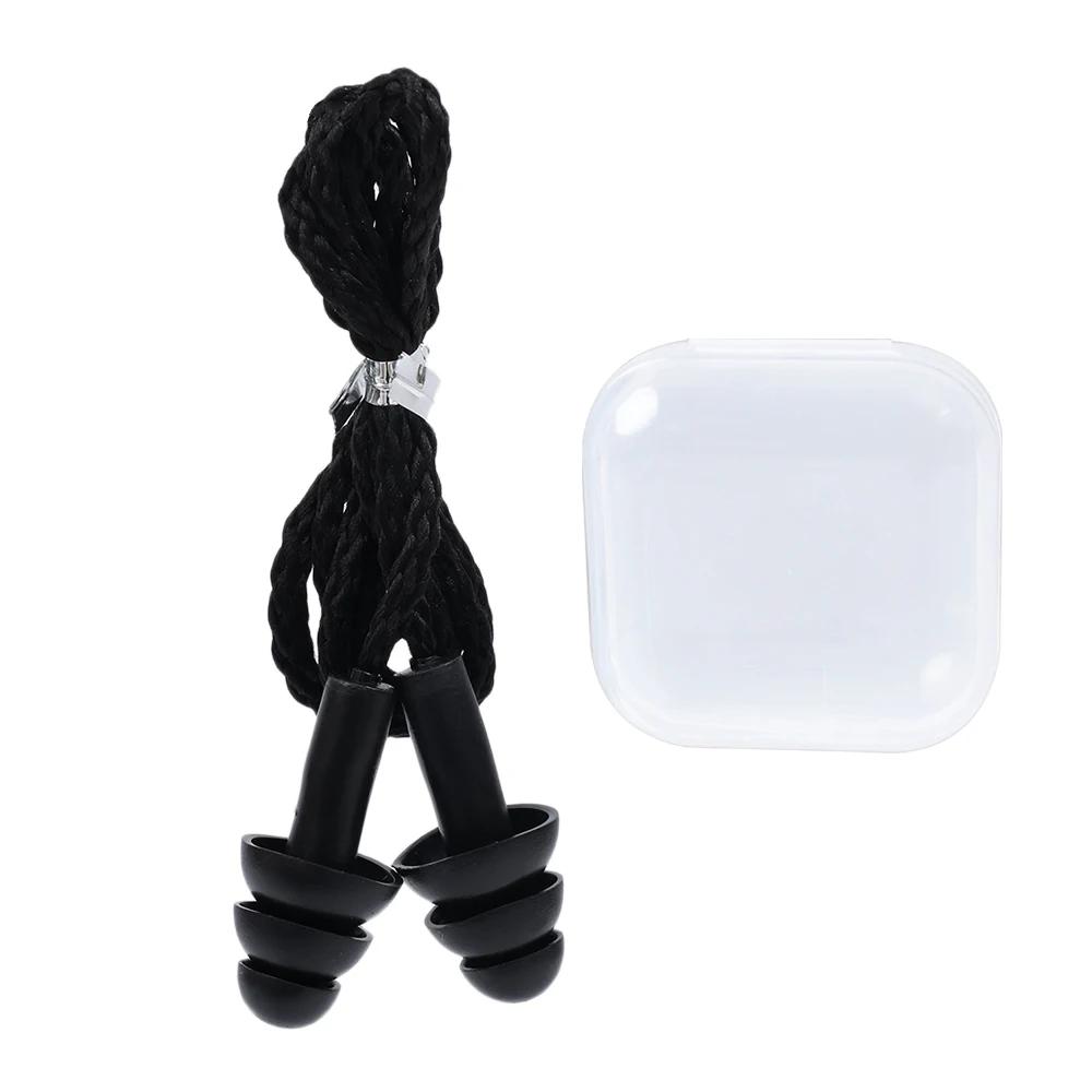 Noise Cancelling Ear Plugs Waterproof Swimming Soft Silicone Corded Earplugs Ears Protector Reusable Headwear Earplugs With Rope