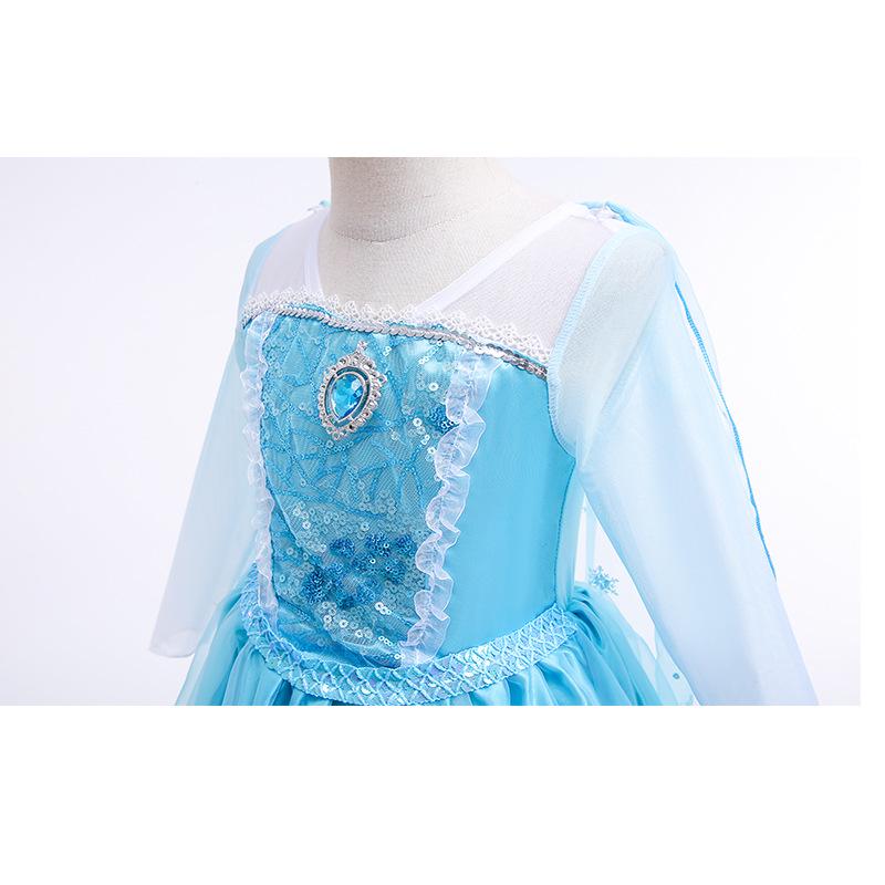 Frozen Princess Elsa Halloween Mesh Dress for Kids