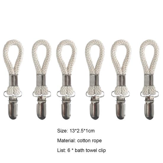 Towel Clip Practical Thick Braided Cotton Rope Hanging Clip Heavy Duty Cloth Hanger Towel Clamp for Kitchen