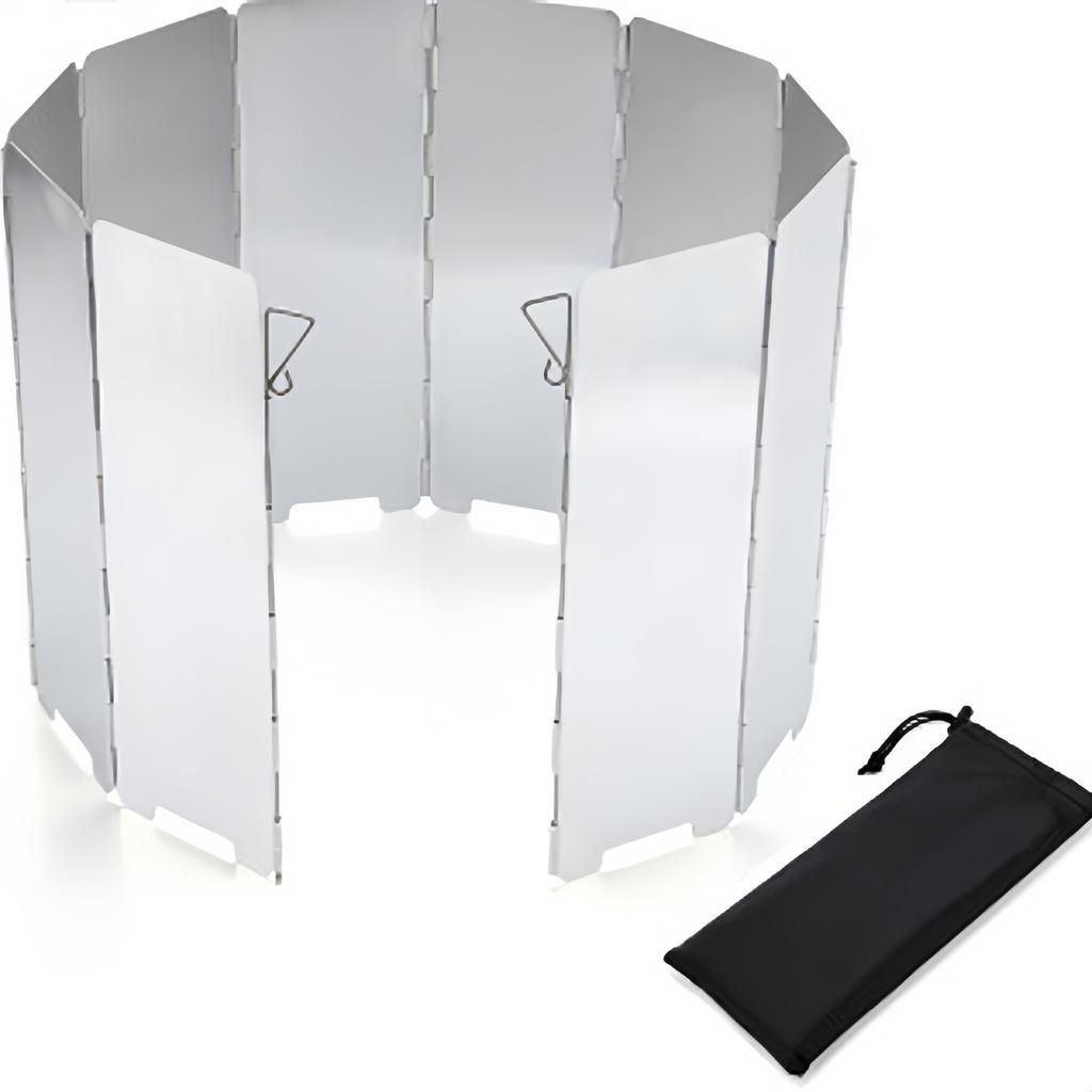 9 Plates Mini Gas Stove Wind Shield Outdoor Camping Picnic Cooking Burner Windproof Screen Aluminum Alloy Wind Screen