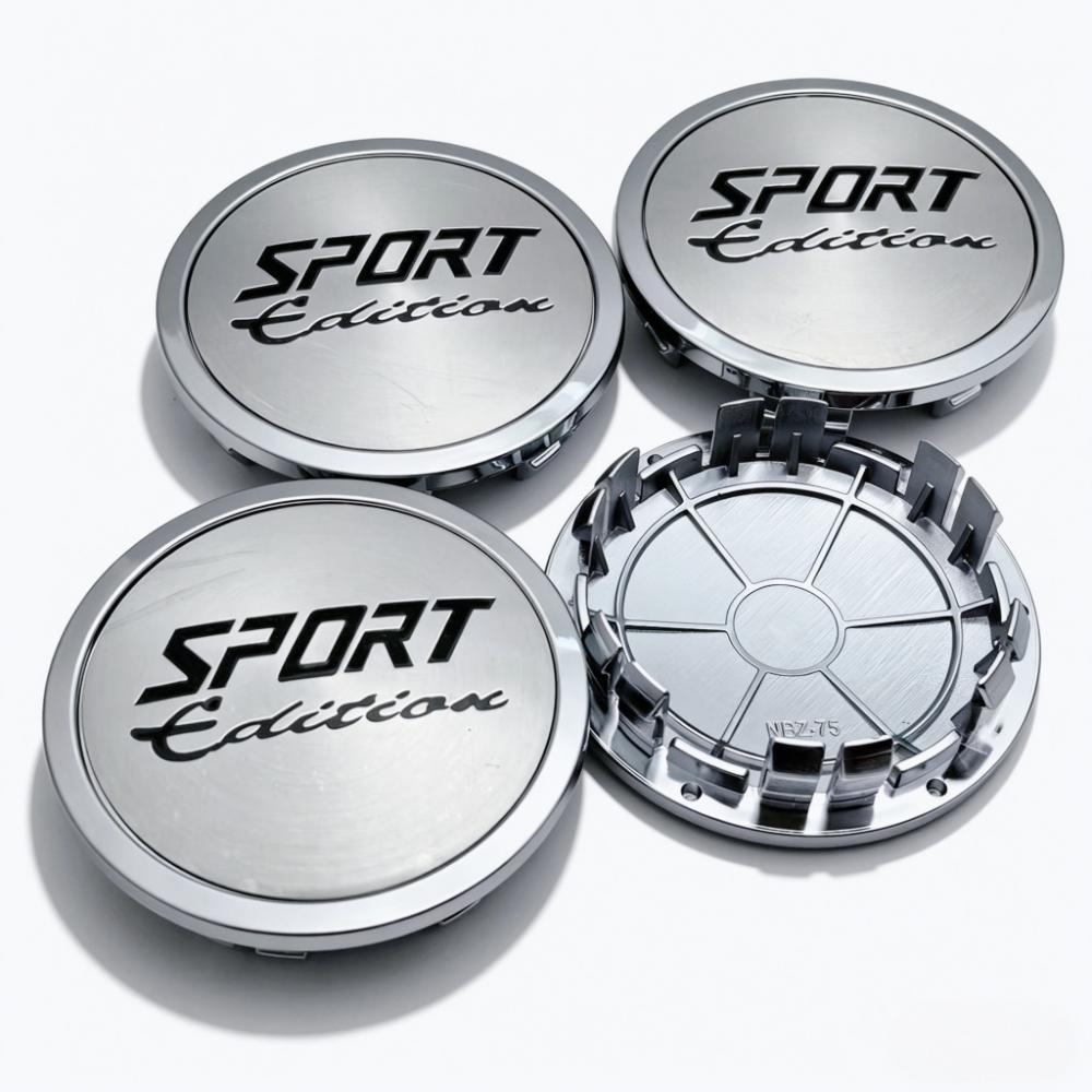 4pcs/Set 75mm / Clips 65mm Sport Edition Logo Emblem Badge Car Wheel Center Caps Wheel Hub Dust Cover Rim Hubcap Car Accessories
