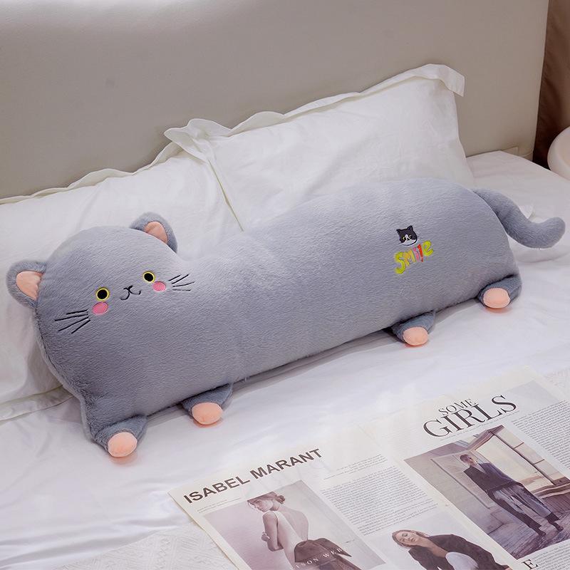 Soft cat long throw pillow plush toy doll kitten doll girl company soothing doll