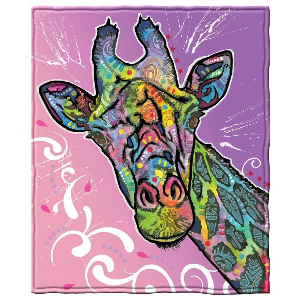 Giraffe Print Blanket Flannel Blanket for Sofa Office Bed Camping Travel Gift Blanket