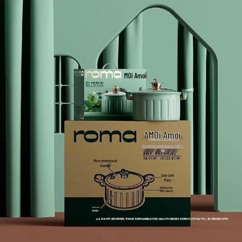 Large Capacity Non-Stick Enamel Soup Pot - Multi-Functional Double-Handled for Low Pressure Cooking