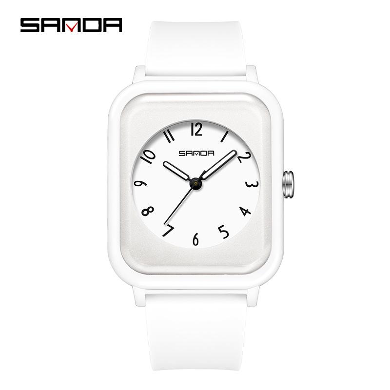 Sanda Korean Style Square Quartz Watch for Men & Women - Luminous, Fashionable Student Design