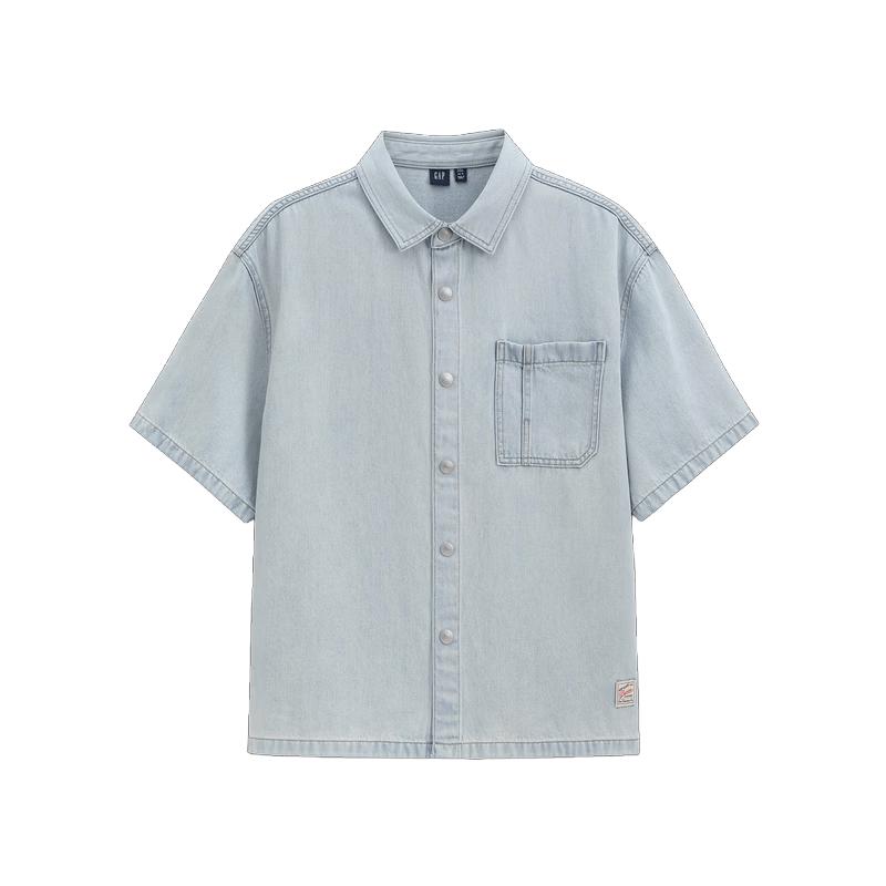 

GAP Men s Cotton Lyocell Blend Loose Denim Shirt 180/100A