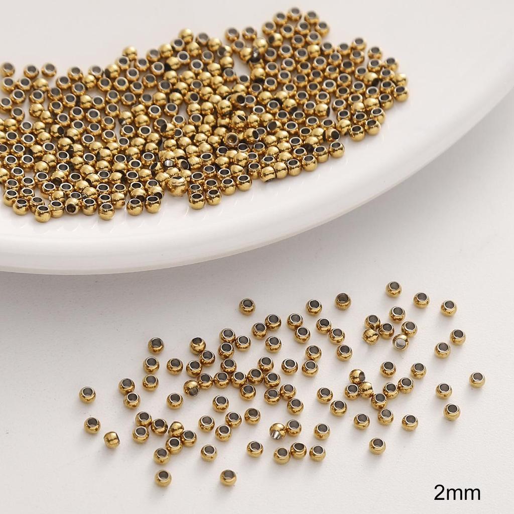 Stainless Steel Smooth Round Spacer Beads for Handmade DIY Bracelets & Necklaces