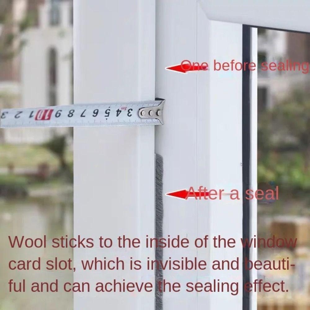 New 10Meters Sealing Strip Self-adhesive White Grey Wind-proof Brush Strip Sound Insulation Dust Strip Home Door Window
