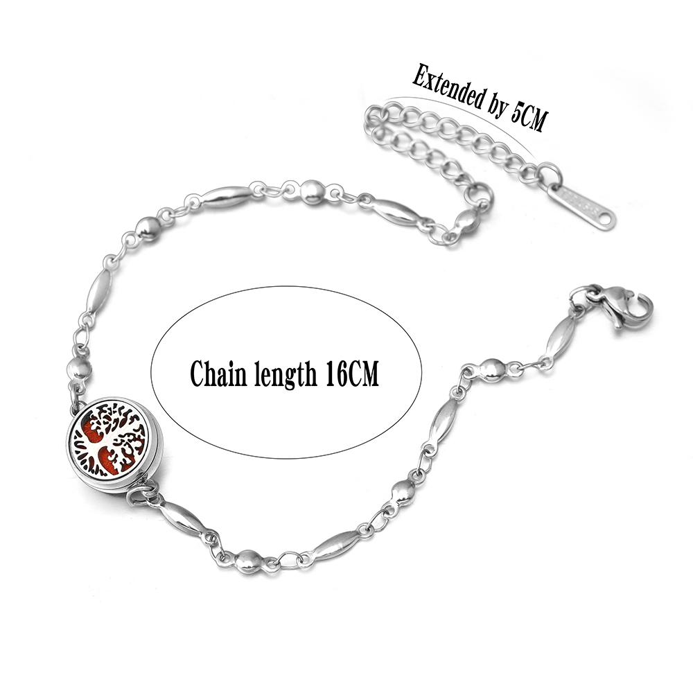 New Aromatherapy Locket Bracelet 12mm Essential Oil Diffuser Perfume Bangles Tree of Life High Quality Stainless Steel Jewelry