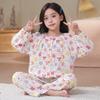 Girls Cartoon Print Cloud Cotton Pajama Set Long Sleeve Button-Up Top Pants Sleepwear Kids 8