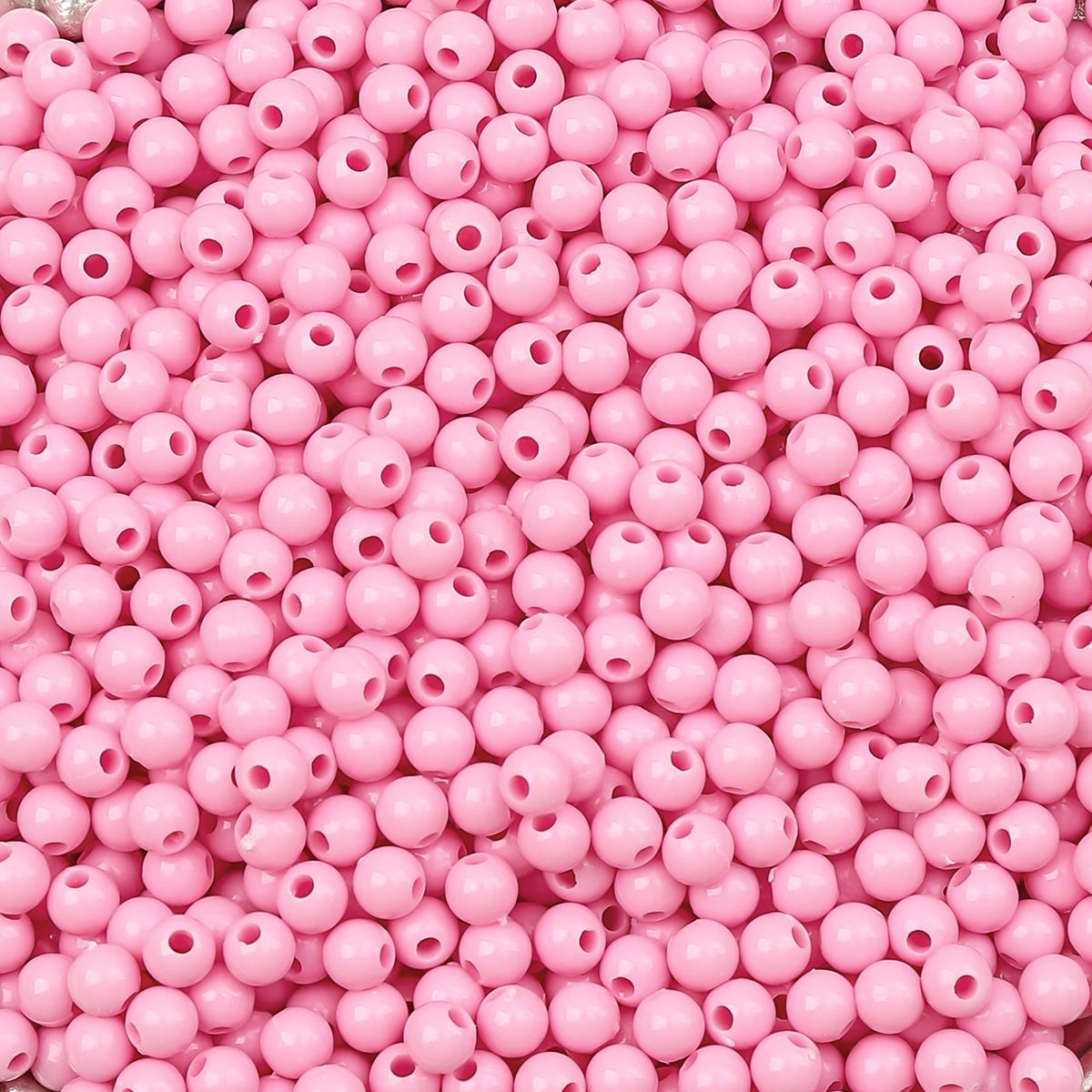 

900 шт. Акриловые бусины Однотонные Круглые Свободные Разделительные бусины для Изготовления Ювелирных Изделий DIY Браслеты Ожерелье розовый
