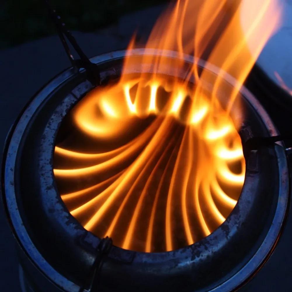 Portable Outdoor Wood Gas Wood-burning Stove Folding Firewood Stove Camping Gasification Furnace Windproof