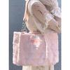 Sweet Love Heart Purse Women's Furry Tote Bags Winter Fashi Ladies Faux Fur Handbags Elegant Female Soft Plush Shoulder Bag