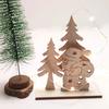 Christmas Decoration Wood Slices with Stand Christmas Wooden Tree/Elk Deer Crafts for DIY Christmas Ornaments Kids Gifts