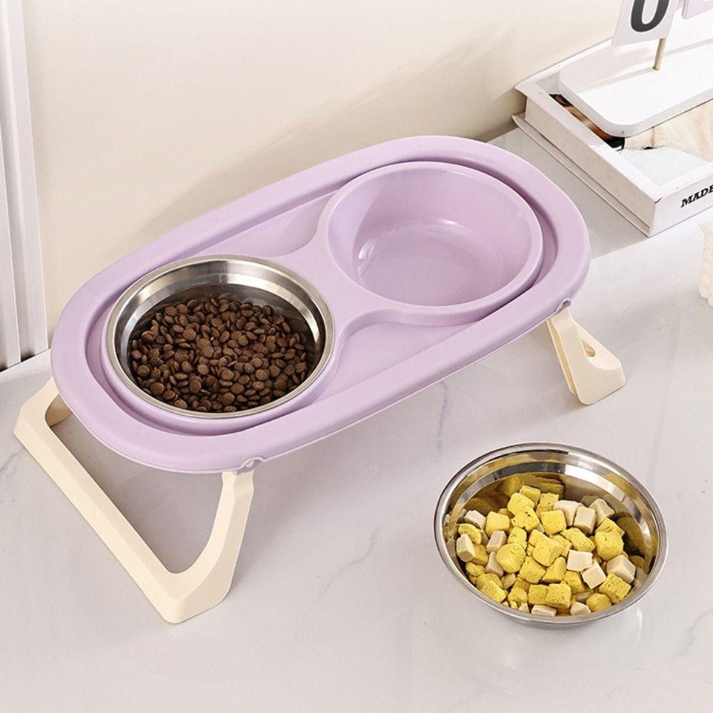 Non-Slip Cat Food Water Bowl Anti-flip Elevated Pet Feeder Bowl Pet Food Dispenser  Dog Accessories