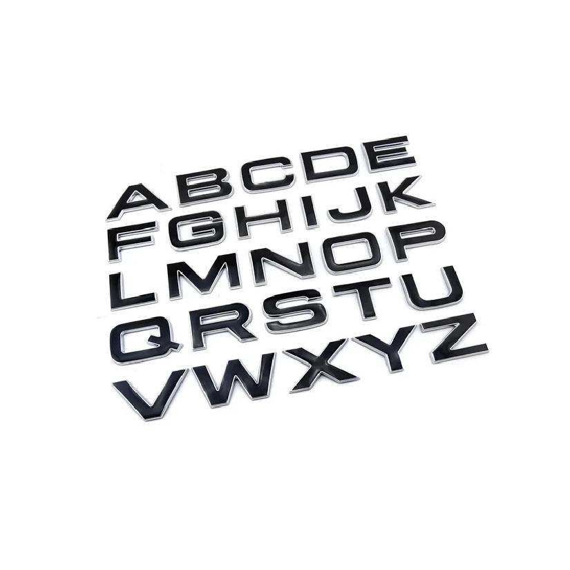 A-Z luxury black 3d letters bonnet and trunk car sticker vehicle emblems decals for RANGE ROVER OVERFINCH KAHN cars