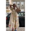Abiti casual con scollo a V a maniche corte primavera estate moda donna