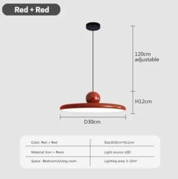 LED Nordic Pendant Light Macaroon Cream Color Wind Flying Saucer Lamp Bedroom Study Living Room Cafe Indoor Restauran Decoration