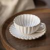 OLOEY Retro Chrysanthemum Ceramic Coffee Cup & Saucer