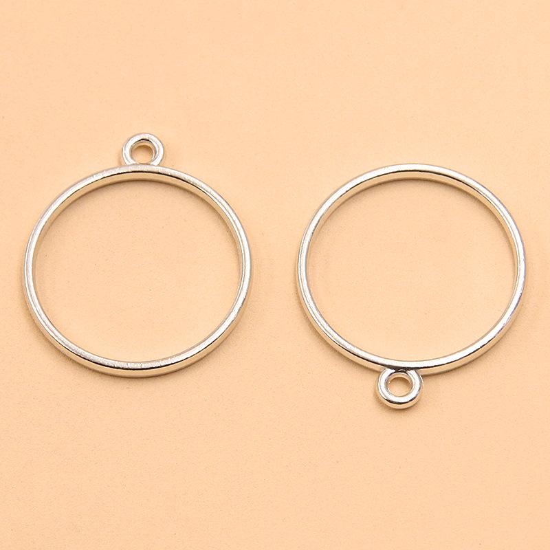 White K Alloy DIY Jewelry: Moon, Round & Heart Hollow Pendants (17 Styles)