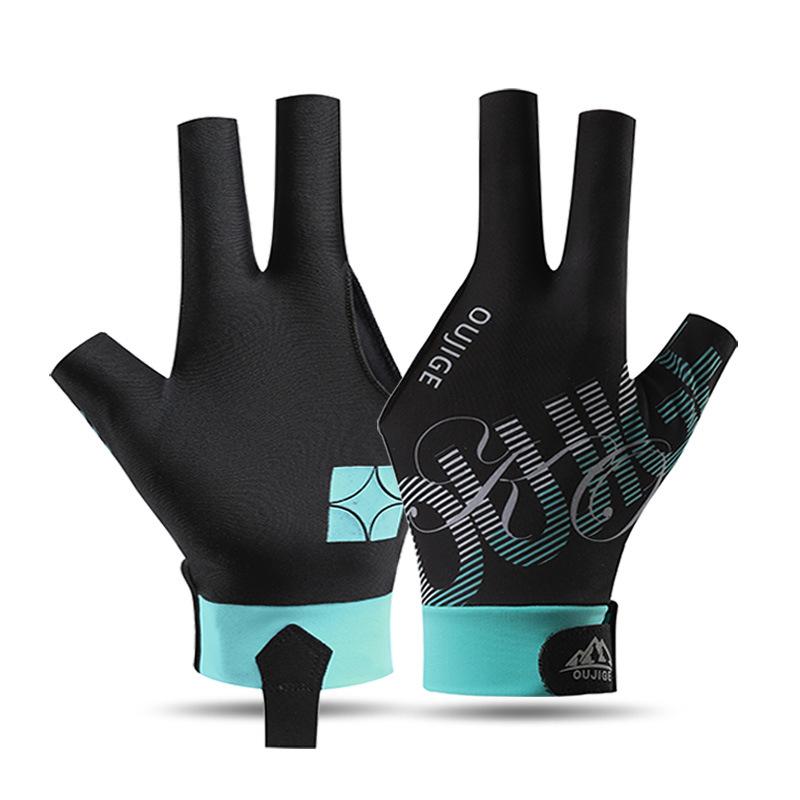 Hand Billiards Gloves Non Slip Left Hand Three Fingers Glove Portable Breathable Elastic Snooker Billiard Glove