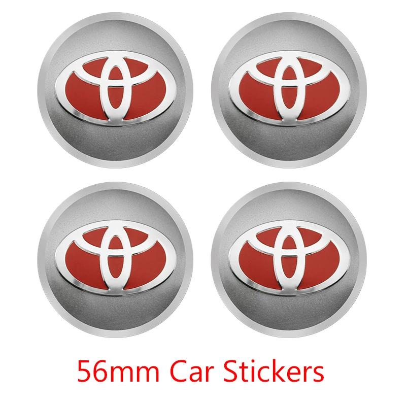 4Pcs 56mm 57mm 60mm 62mm Car Wheel Center Hub Cap Stickers Accessory For Toyota Rav4 Yaris Avensis Corolla Camry crown Rim Cover