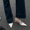 Brand Designer 2025 Women's Summer New Sexy Pointed Toe Sling-Heel Comfortable Sandals Fashion Buckle Banquet Wedding High Heels