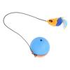 Cat Automatic Moving Ball with Plush Feather Pendant Intelligent Sensor Self Rotating Cat Toy Blue