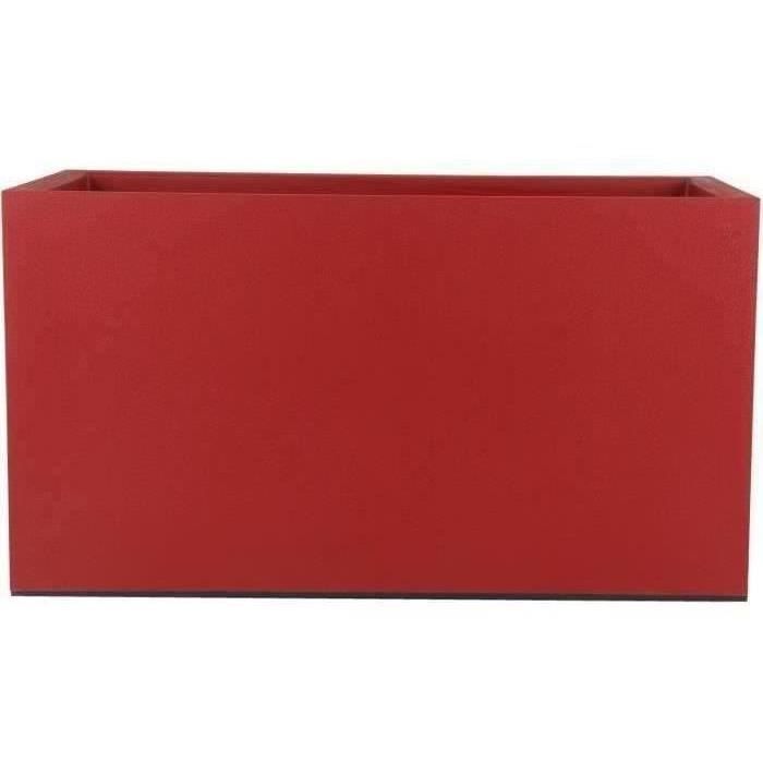 Bac à fleurs GRANIT - 60x30 cm - Rouge