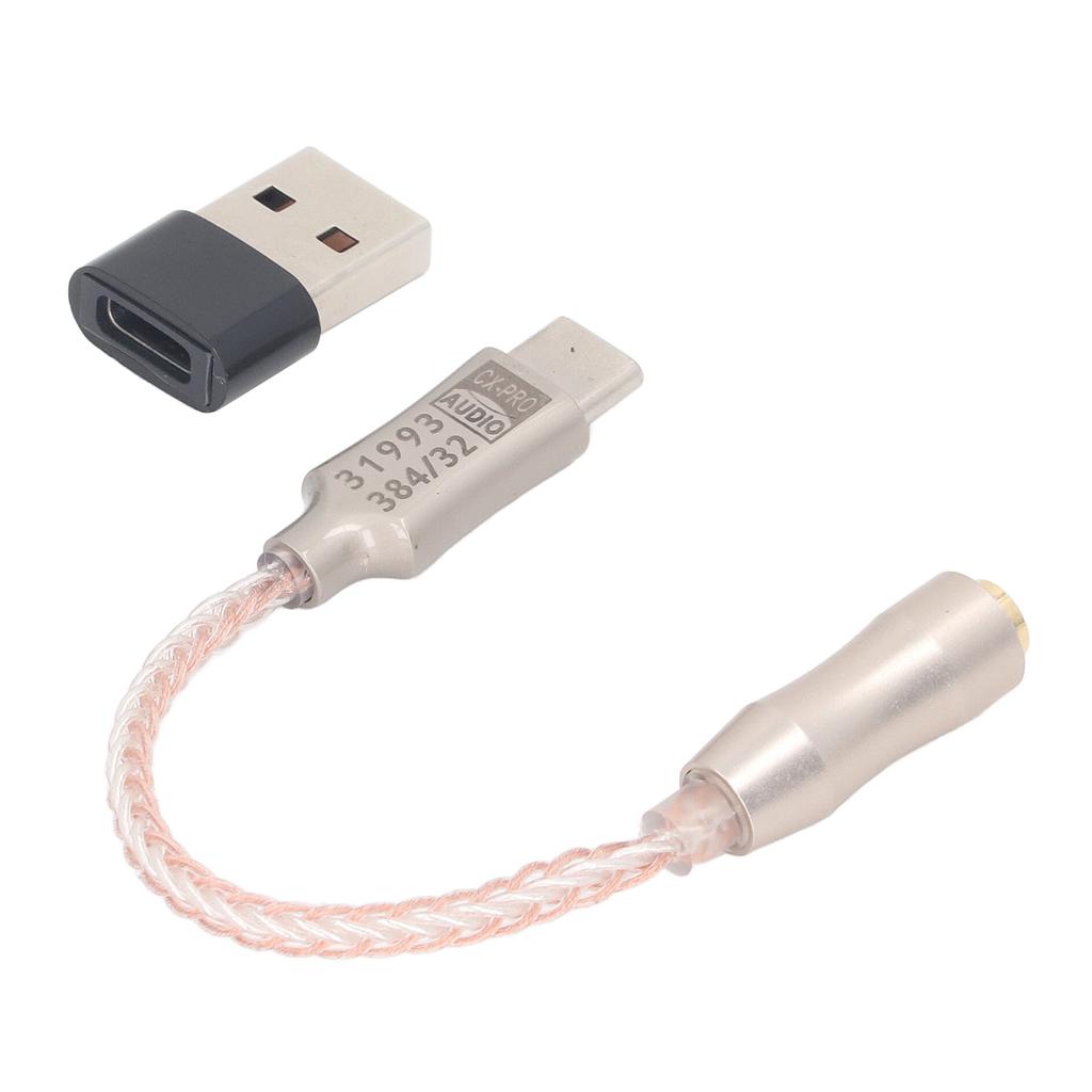 USB To 3.5mm DAC Cable Excellent Sound Decoding Stable Transmission Type C To 3.5mm Adapter